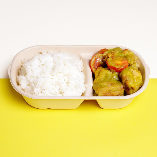 青咖喱雞飯